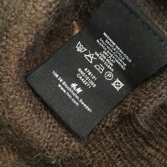 Divided by H&M Women Open-Weave Soft Sheer Brown Wool Blend Knitted Sweater Sz 6 - Picture 6 of 6